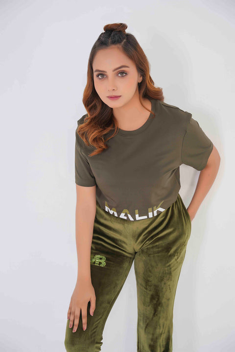 Olive Crop Top