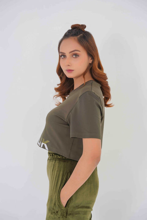 Olive Crop Top