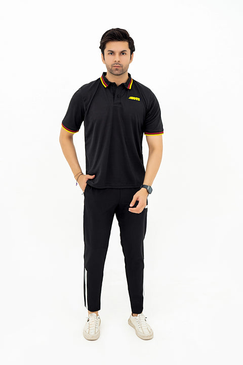 M - Polyester Polo - Black