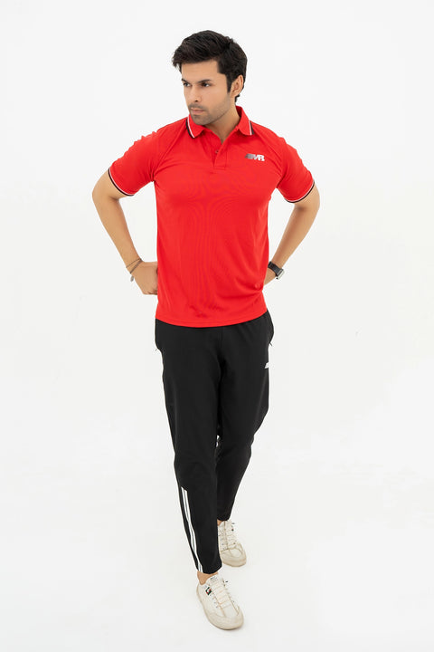 M - Polyester Polo - Red