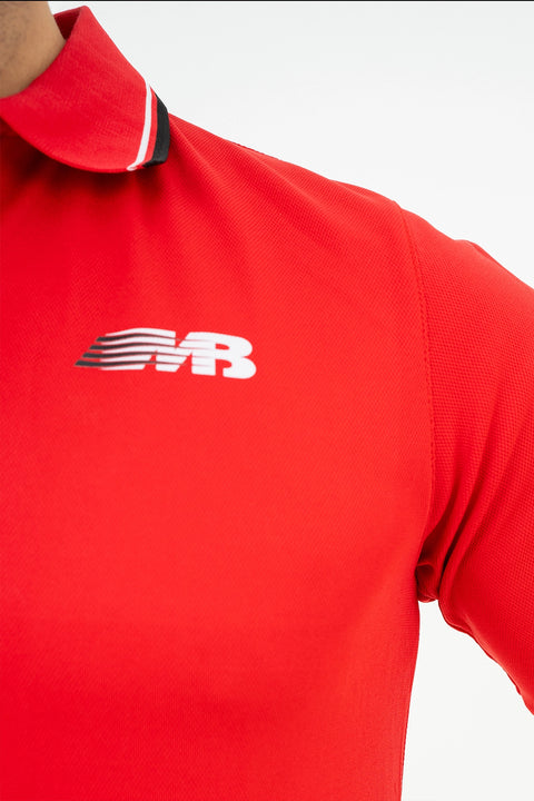 M - Polyester Polo - Red