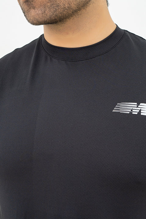 M - Mesh Lycra T-Shirt - Black