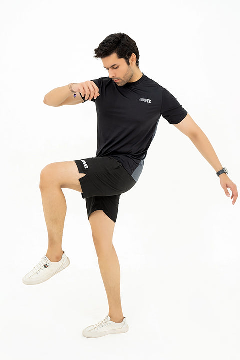 M - Mesh Lycra T-Shirt - Black